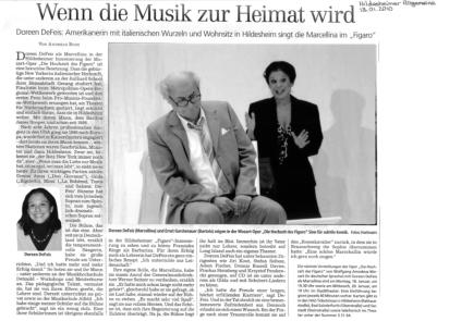 Hildesheimer Allgemeine 13.1.2010 (Presse Doreen DeFeis)